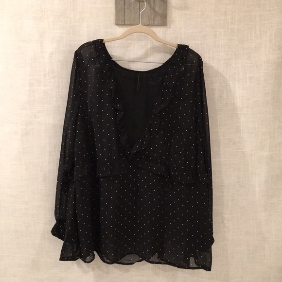 torrid Tops - Torrid pooka dot blouse size 3X black color
